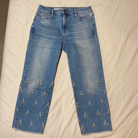 Pilcro and the Letterpress Embroidered Cropped Jeans | Anthropologie - Picture 2 of 16
